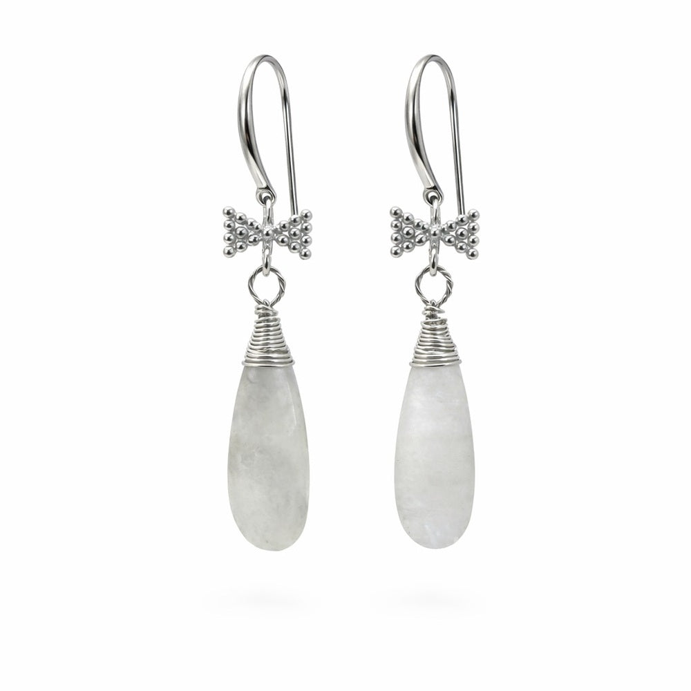 Moonstone Bow Earrings (HK3025)