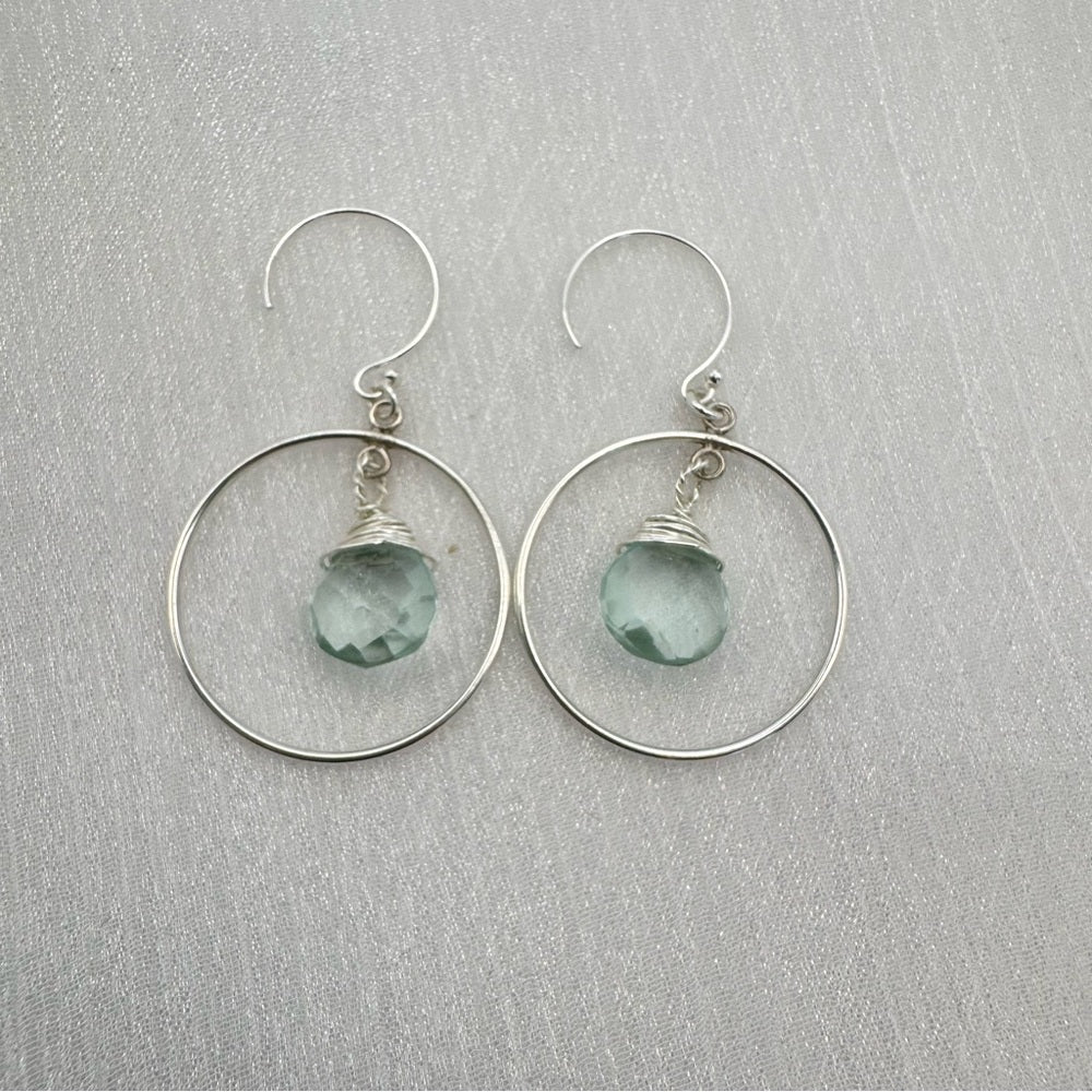 Aquamarine Chandelier Earrings (HK1610)