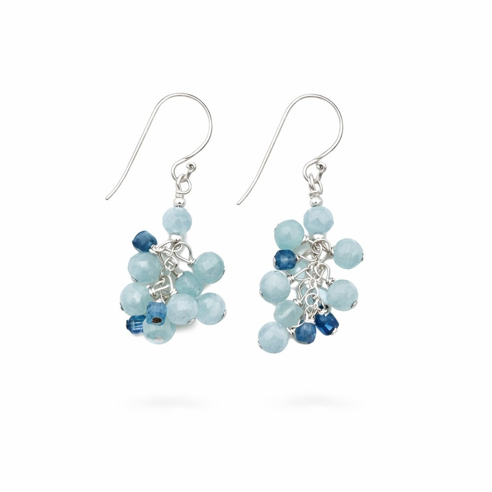 Aquamarine Cluster Earrings (HK1059)