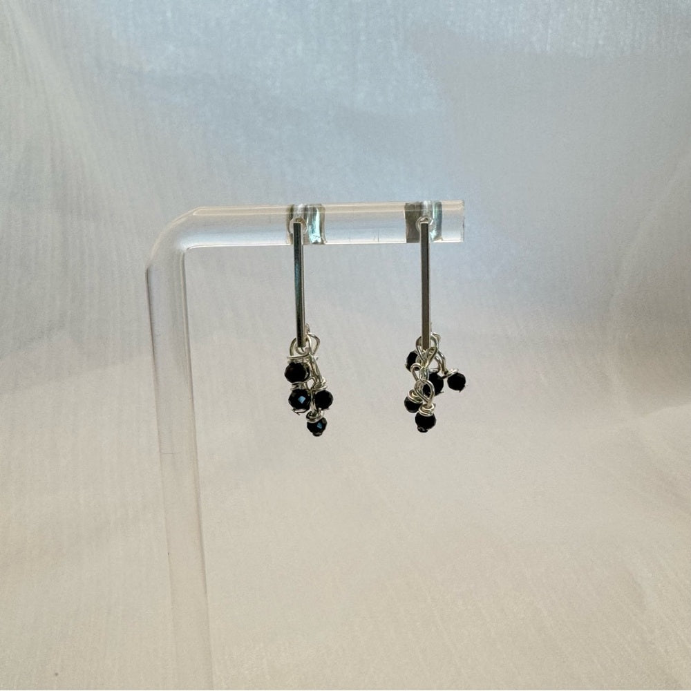 Spinel Cluster Bar Post Earrings (P827)