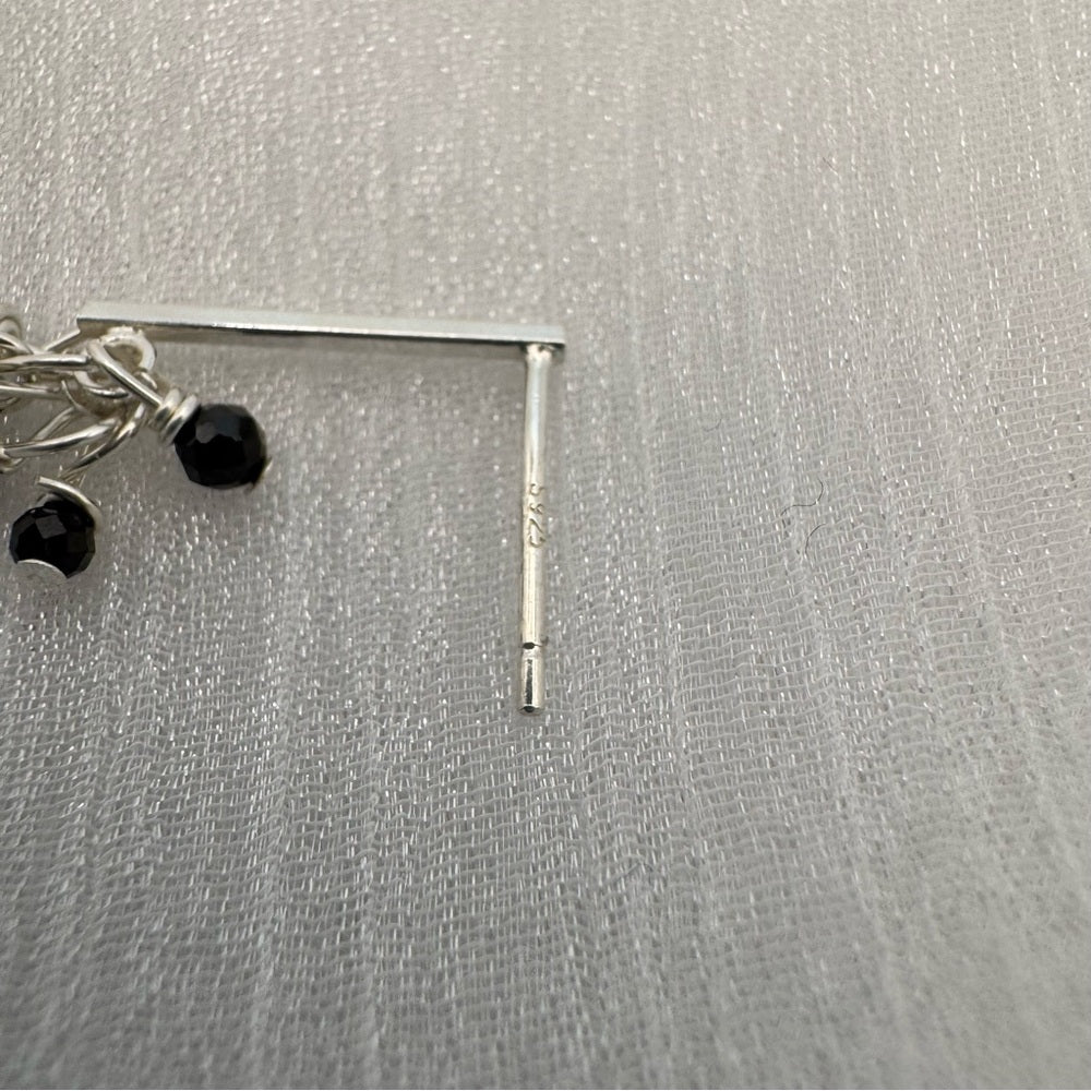 Spinel Cluster Bar Post Earrings (P827)