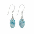 Larimar Cabachon Oval Earrings (HK11610)