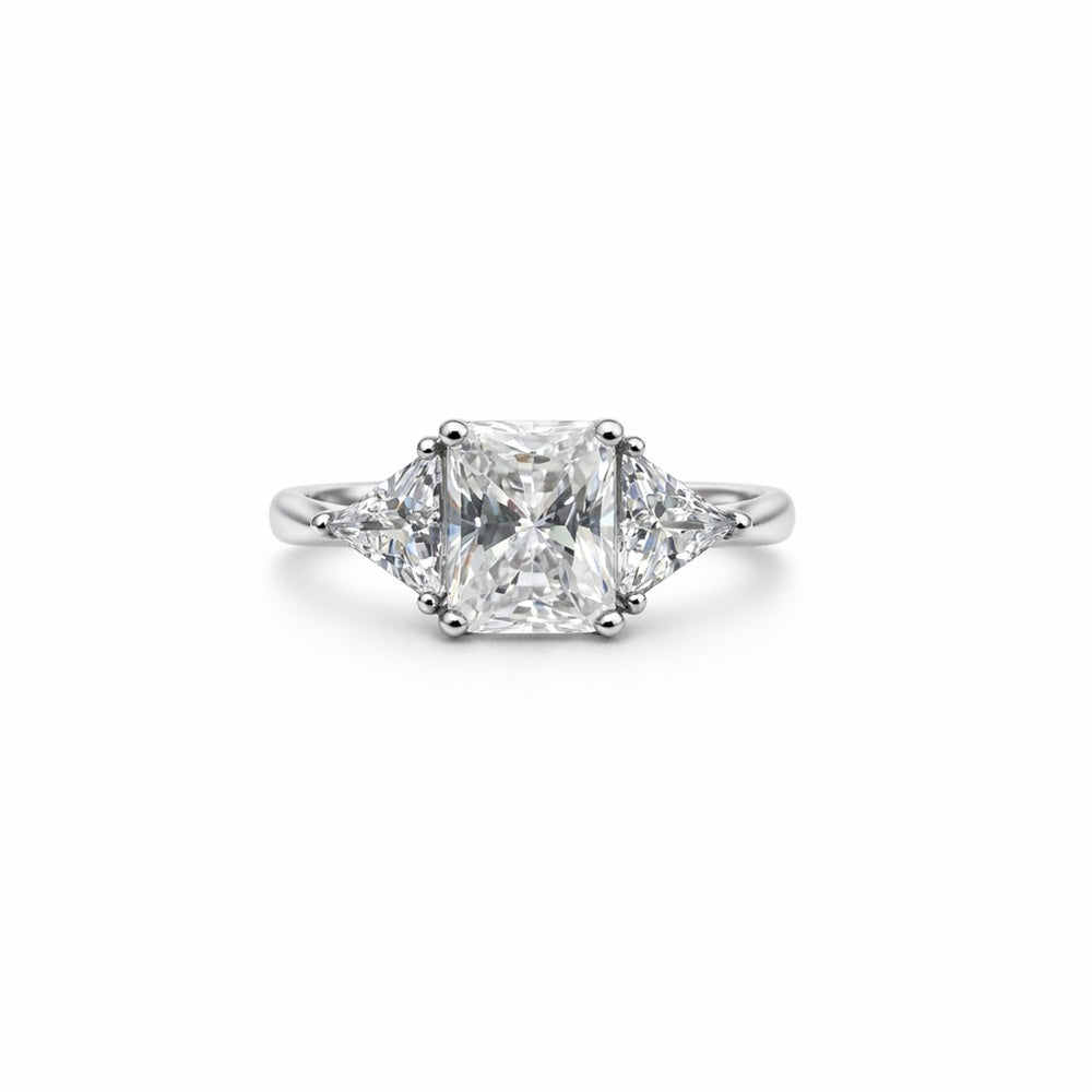 2 CT Moissanite Radiant Cut Sterling Silver Ring
