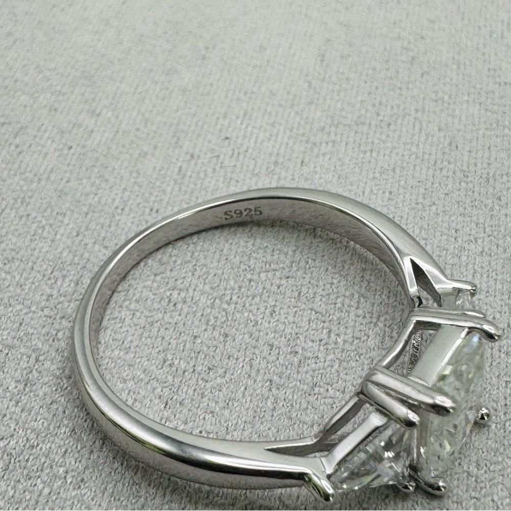 2 CT Moissanite Radiant Cut Sterling Silver Ring