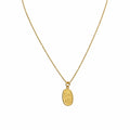 Gold Oval Engraved Medallion Necklace