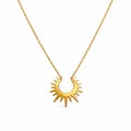 Gold Half Sun Necklace