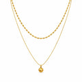 Gold Layered Bead & Sphere Necklace