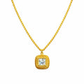 Gold Cushion-Style Pendant