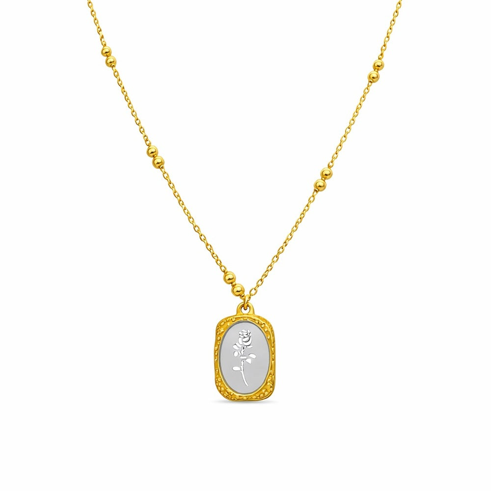 Gold Mirror Flower Necklace
