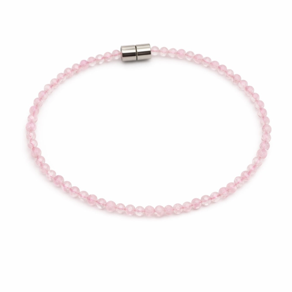 Rose Quartz Gemstone Magnetic Bracelet 7”