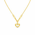 Gold Paperclip Heart Necklace