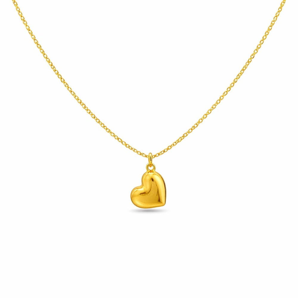 Gold Tilted Heart Necklace