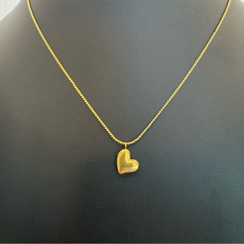 Gold Tilted Heart Necklace
