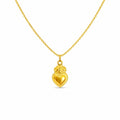 Gold Flame Heart Pendant