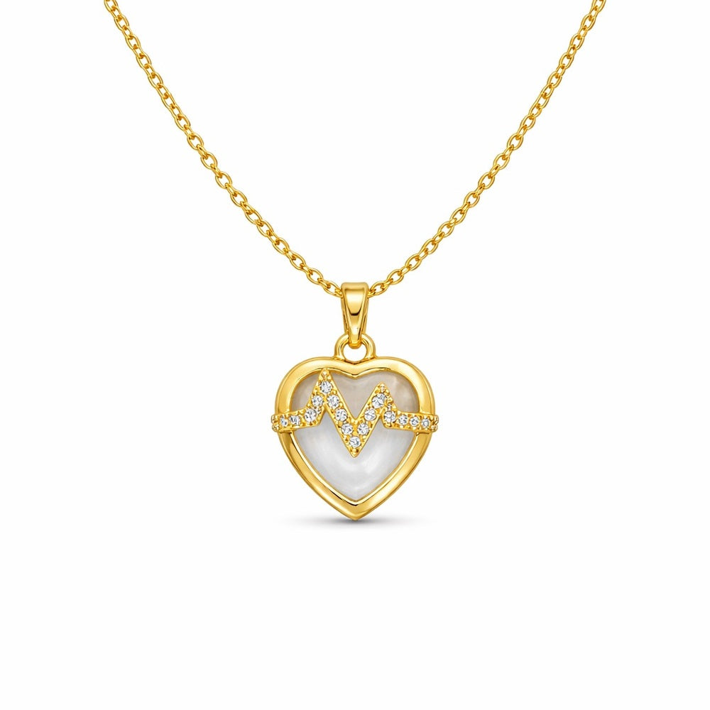 Gold Heartbeat Heart Necklace
