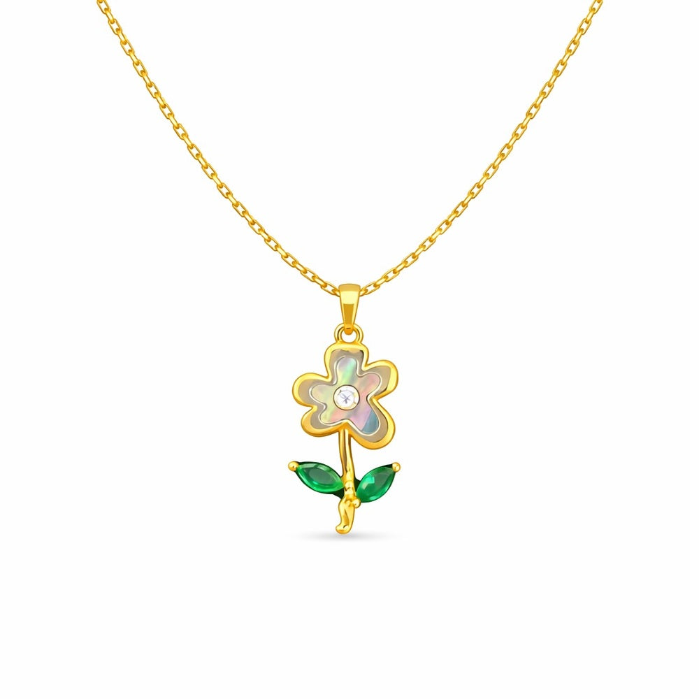 Gold Abalone Flower Necklace