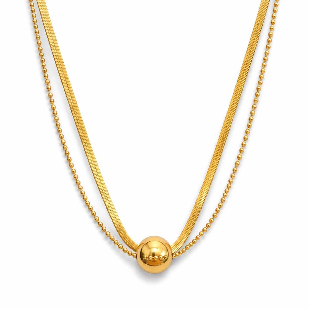 Gold Double Layered Ball Necklace