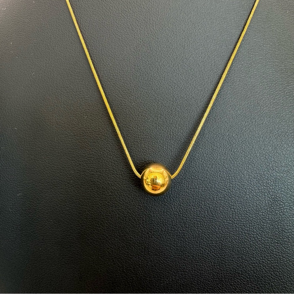 Gold Ball Snake Chain Necklace
