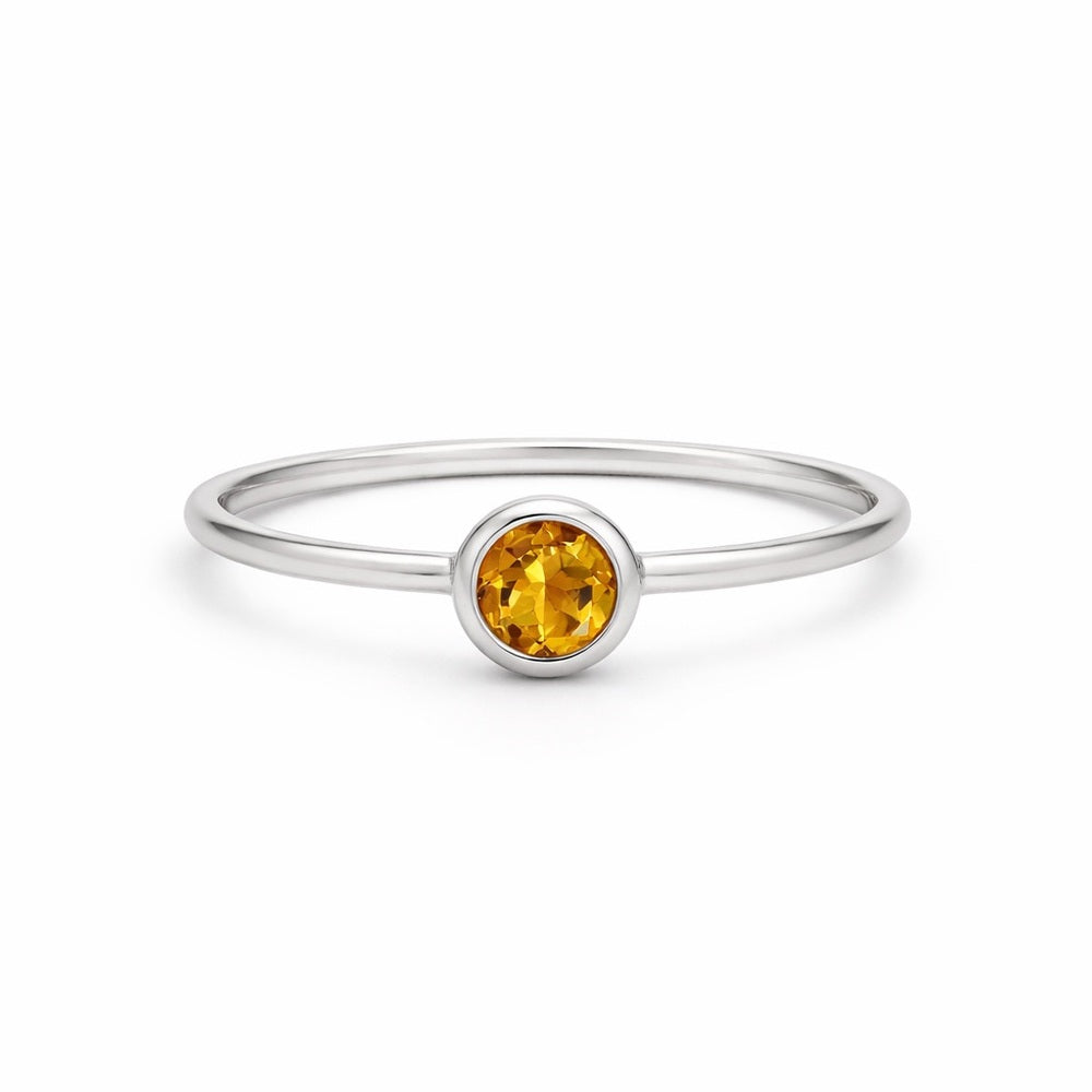 Citrine Round Ring