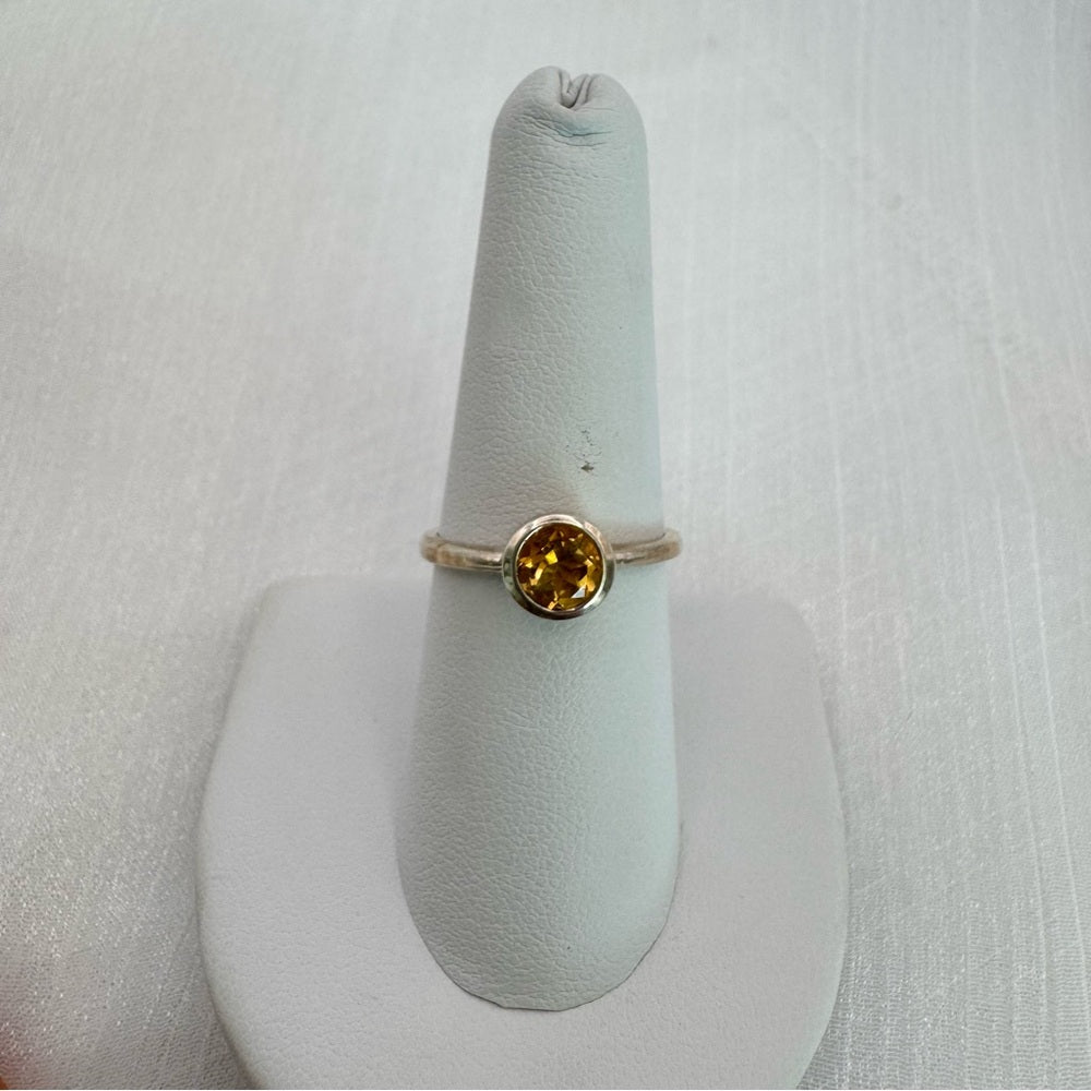 Citrine Round Ring