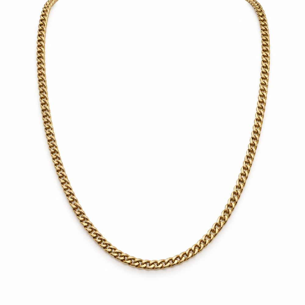 Solid 10k Gold Diamond Cut Cuban Chain Necklace