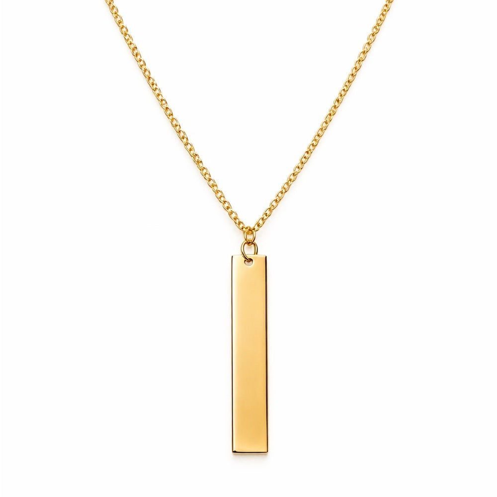 Solid 14k Gold Rectangle Pendant