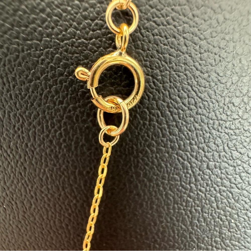 Labradorite Rectangle Gold Necklace (N5219)