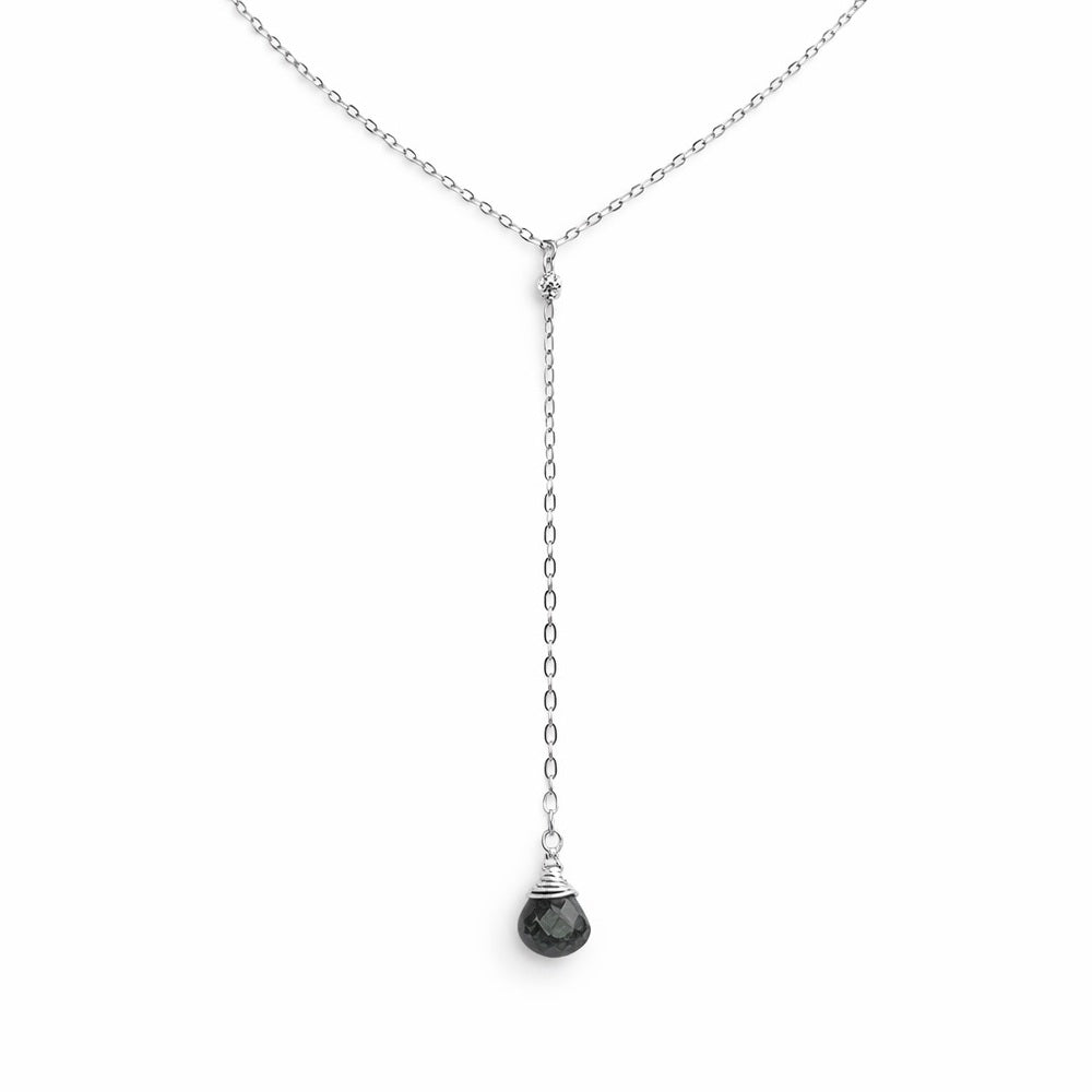 Moss Aquamarine Lariat Necklace (L7261)