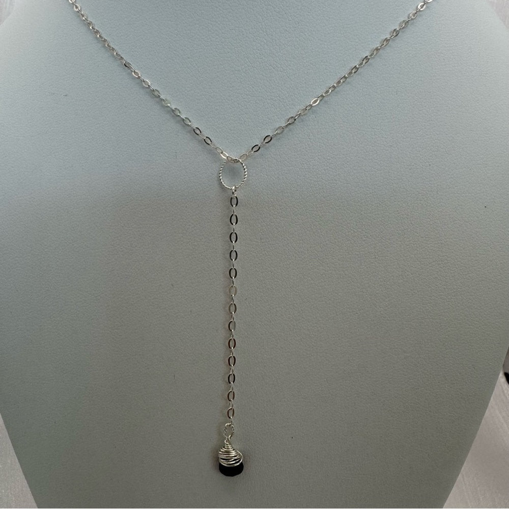Purple Sapphire Circle Lariat Necklace (L7256)