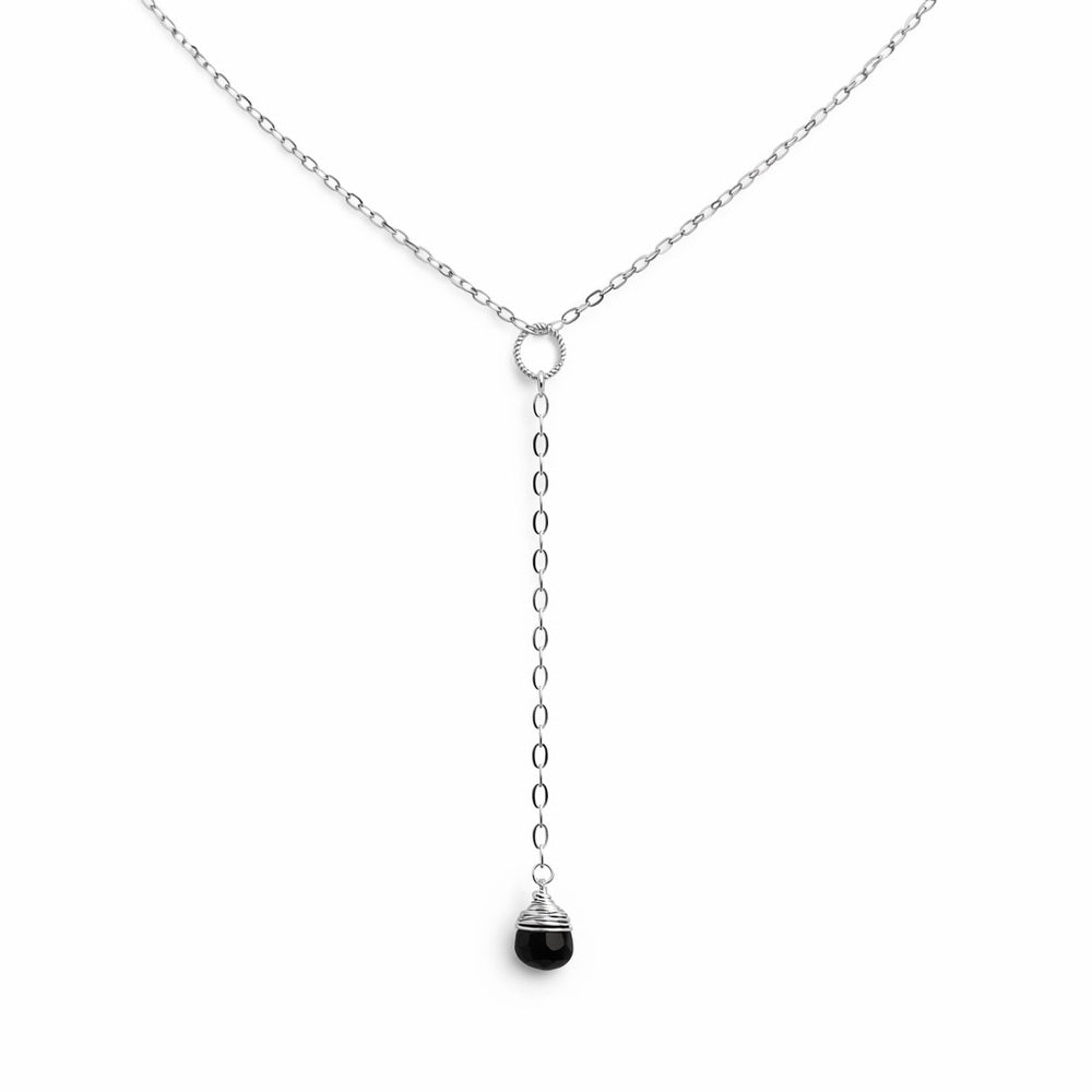 Purple Sapphire Circle Lariat Necklace (L7256)