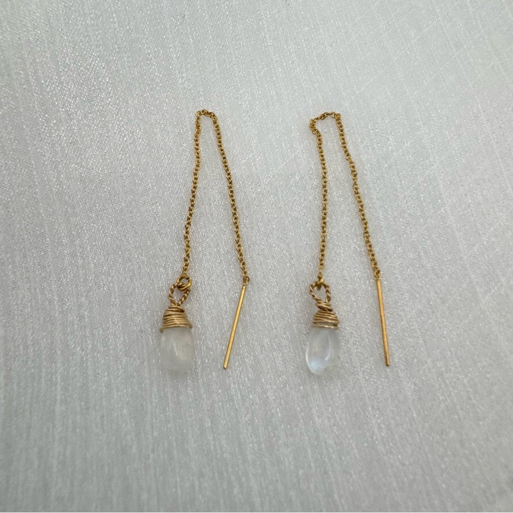 Moonstone Gold Threaders (TH6256)