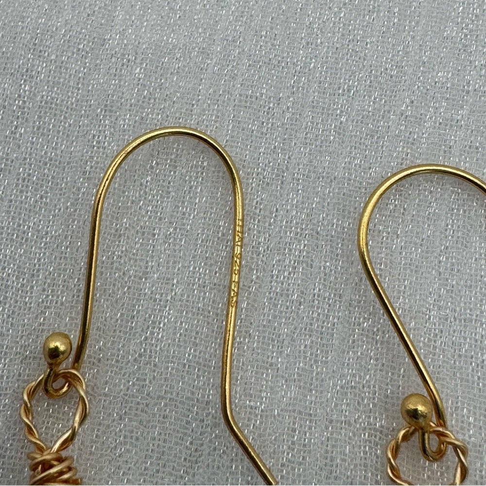 Moonstone Gold Earrings (HK115738)
