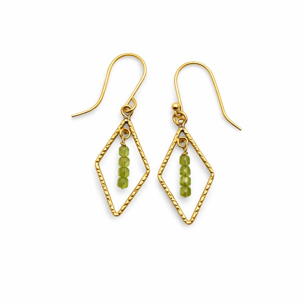 Peridot Chandelier Gold Earrings (HK10593)
