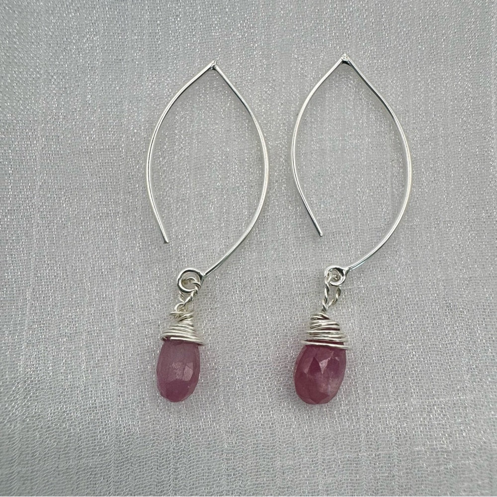 Pink Amethyst Earrings (HT7257)
