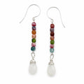 Rainbow Tourmaline & Moonstone Hook Earrings (HK7670)