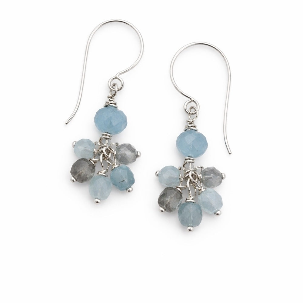 Aquamarine and Labradorite Earrings (HK201)