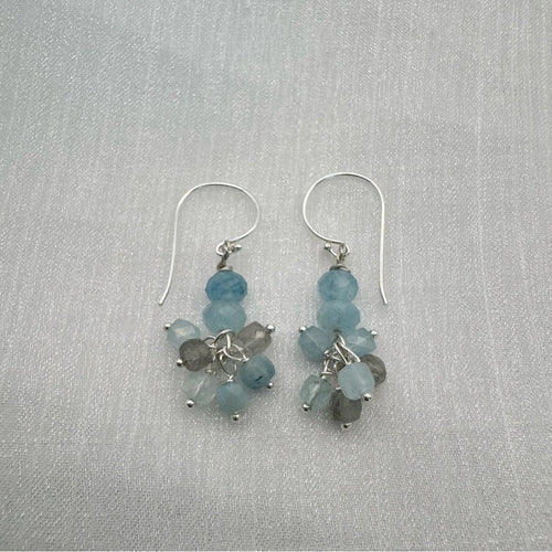 Aquamarine and Labradorite Earrings (HK201)