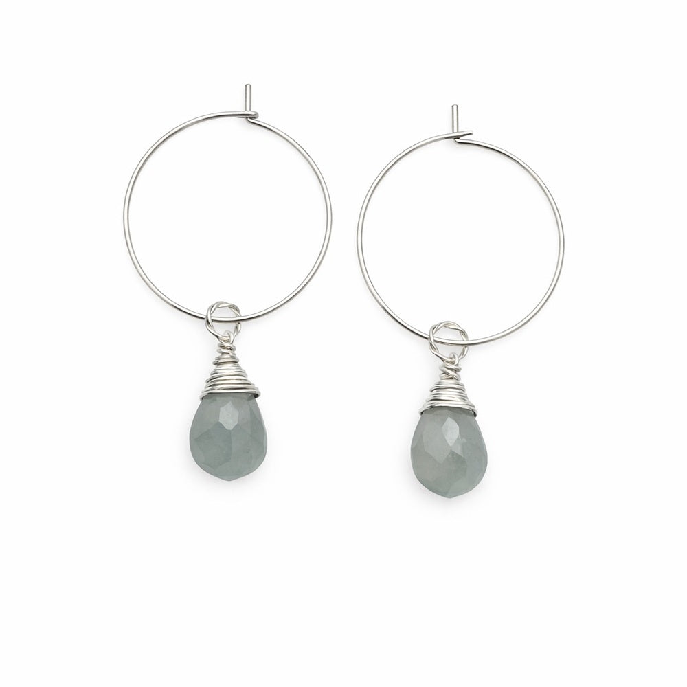 Green Amethyst Hoop Earrings (HP303)