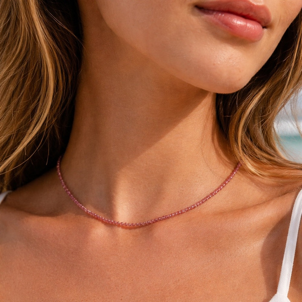 Pink Tourmaline Gemstone Necklace