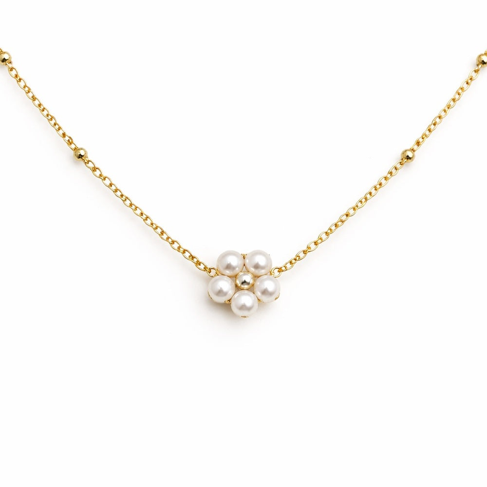 Bloom Freshwater Pearl Flower Gold Necklace