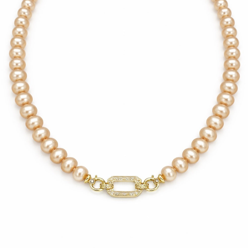 Champagne Link Pearl Necklace