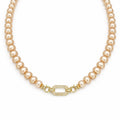 Champagne Link Pearl Necklace