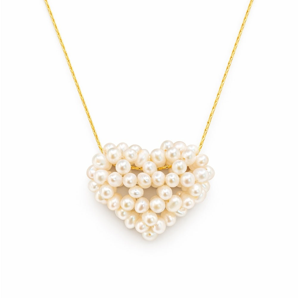 Freshwater Pearl Puffy Heart Pendant