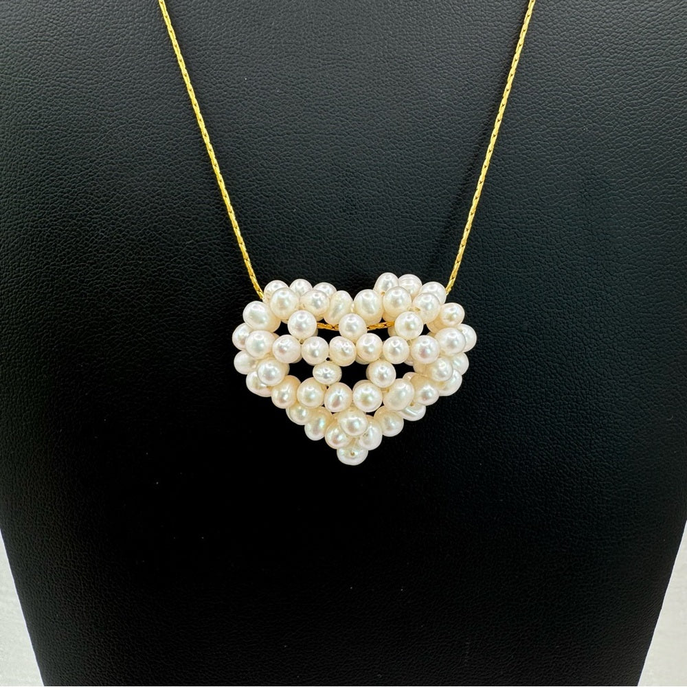Freshwater Pearl Puffy Heart Pendant