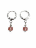 HG1000 Strawberry Quartz Huggie Earrings