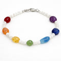 Mixed Gemstone & Mother of Pearl Chakra Bracelet