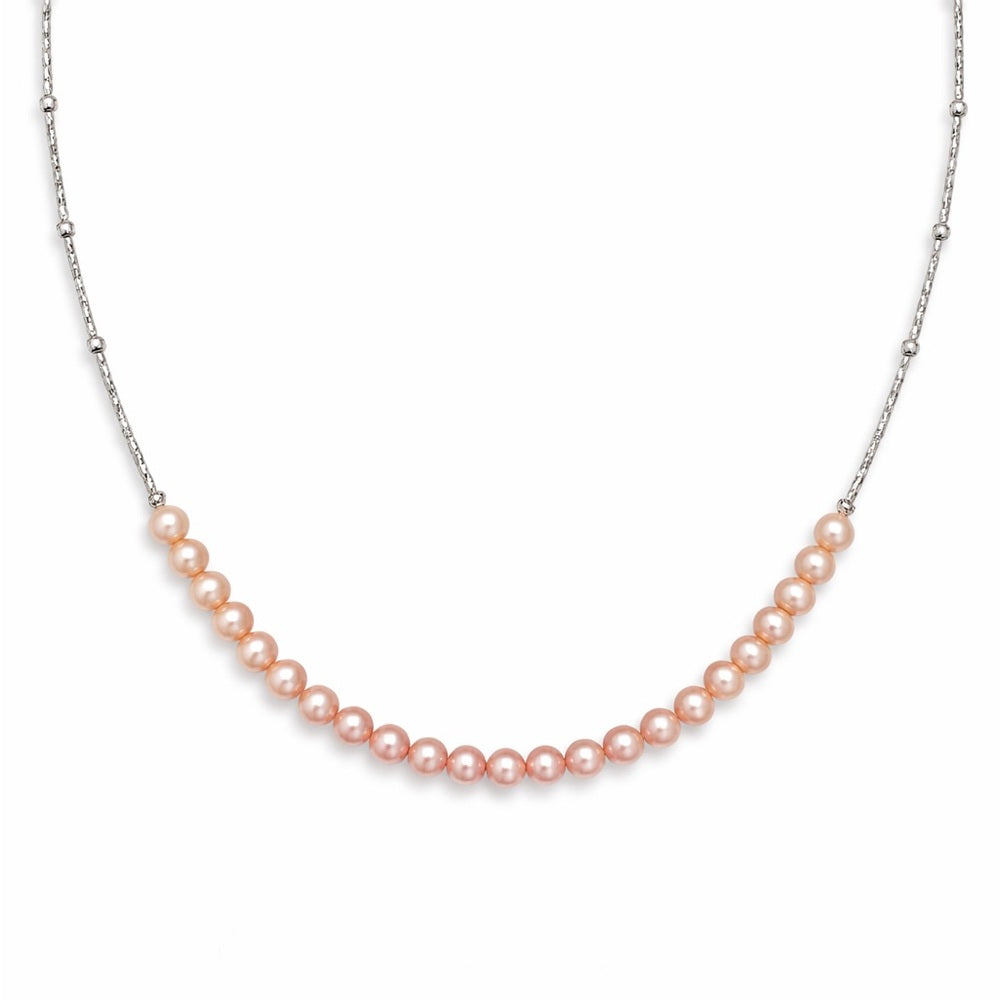 Blush Ombre Freshwater Pearl Silver Necklace
