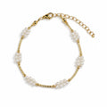 Dainty Pearl Cluster Gold Bracelet