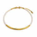 Gold Arc Freshwater Pearl Bracelet