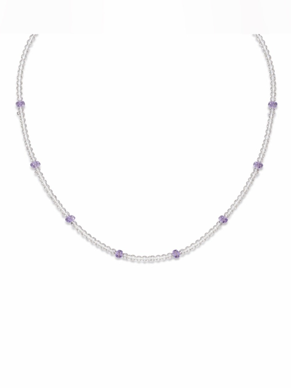 Amethyst & Clear Quartz Beaded Necklace (#74)